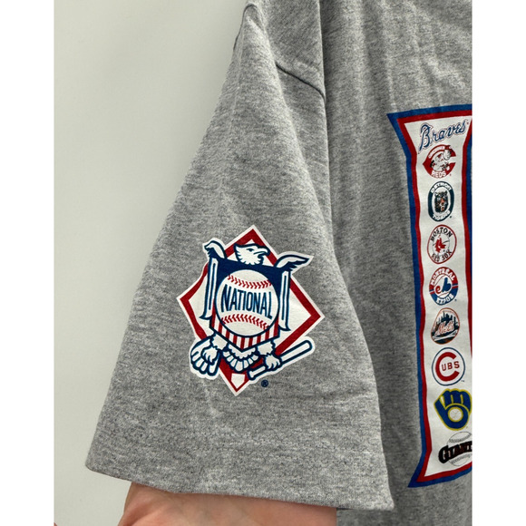 Mitchell & Ness T-Shirt Mens Large Gray LA All Over Print Los Angeles Dodgers - Picture 3 of 8